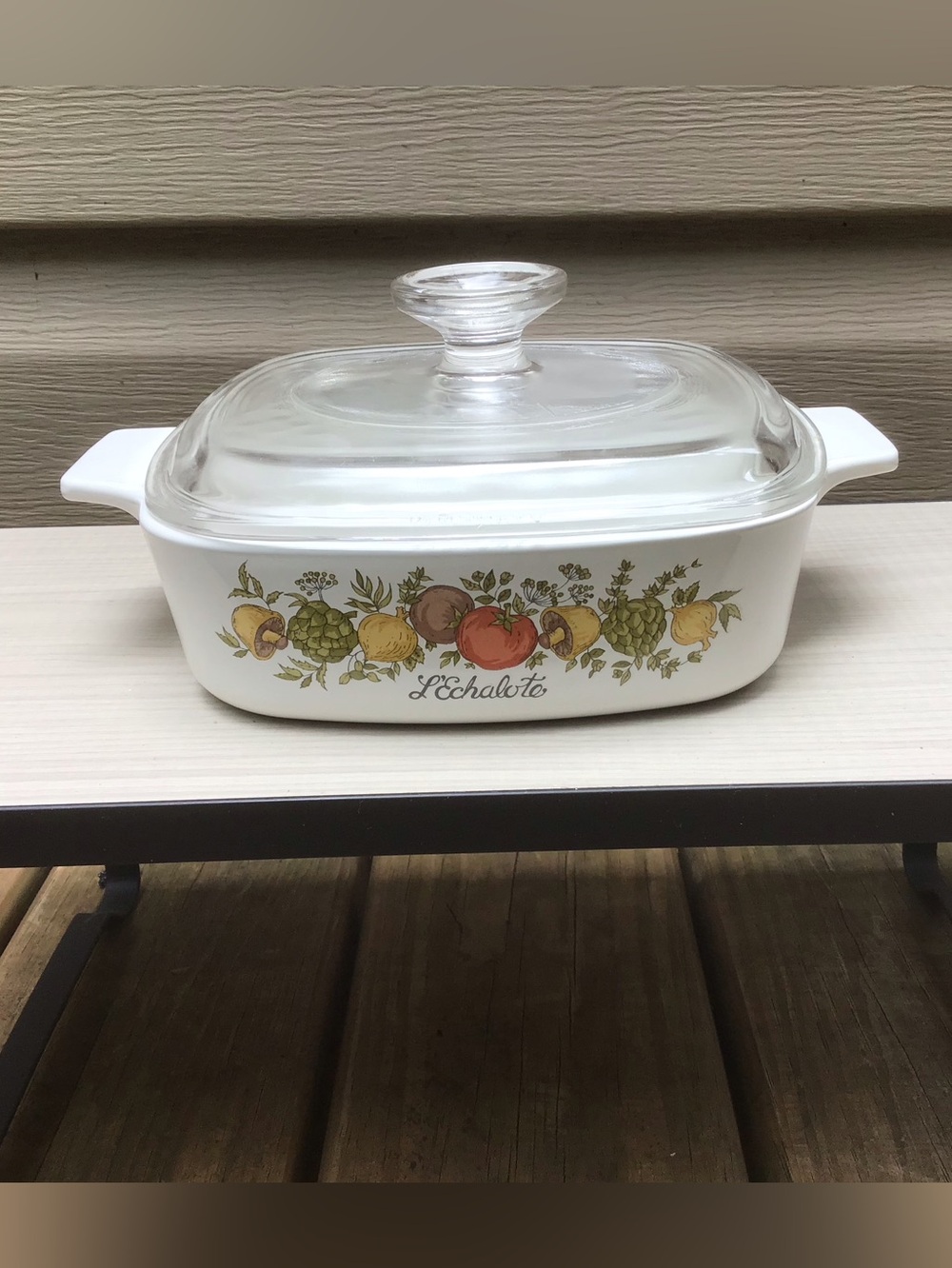 VTG Corning Ware “L’ Echalote” 1 QT Casserole w/ Original  Pyrex Lid